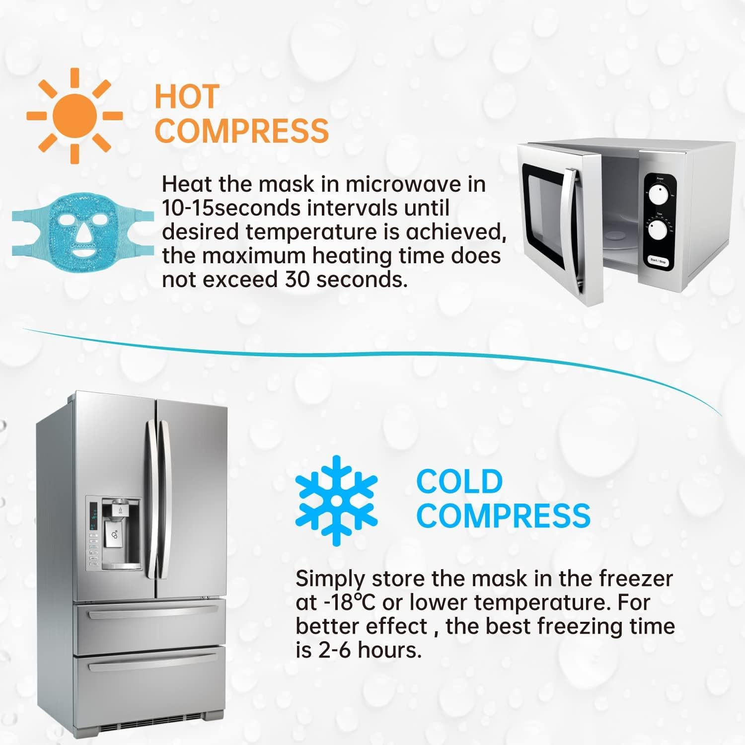 Ice Mask,Cold Face Eye Mask Ice Pack Reduce Face Puff, Dark Circles, Gel Beads Hot Heat Cold Compress Pack, Faces SPA for Woman Sleeping, Pressure, Headaches, Skin Care, Post Laser Care[Blue] image number 2