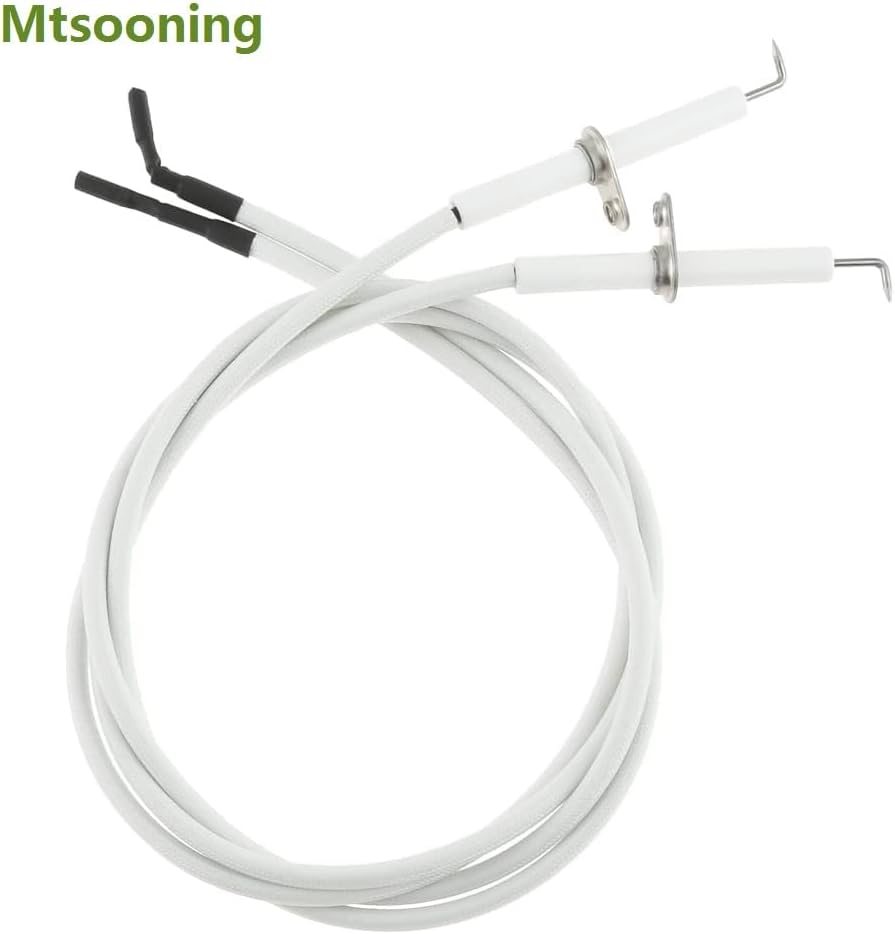 Mtsooning Igniter Ceramic Electrode, 2PCS Ceramic Igniter Electrode Replacement Parts, 27.5Inch Ignition Wire & Ceramic Spark Plug Ignition Electrode for BBQ Grill Burner Heater Fireplace image number 2