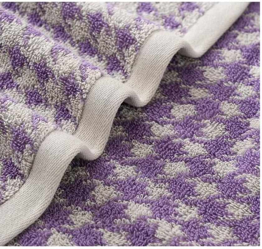4Pcs Houndstooth Pattern Cotton Adult Bath Towels Soft Comfortable Absorbent Face Towels 34X75Cm Cute Design Washcloths Bathroom Hand Towels Retro Decor Kitchen Hand Towels image number 4