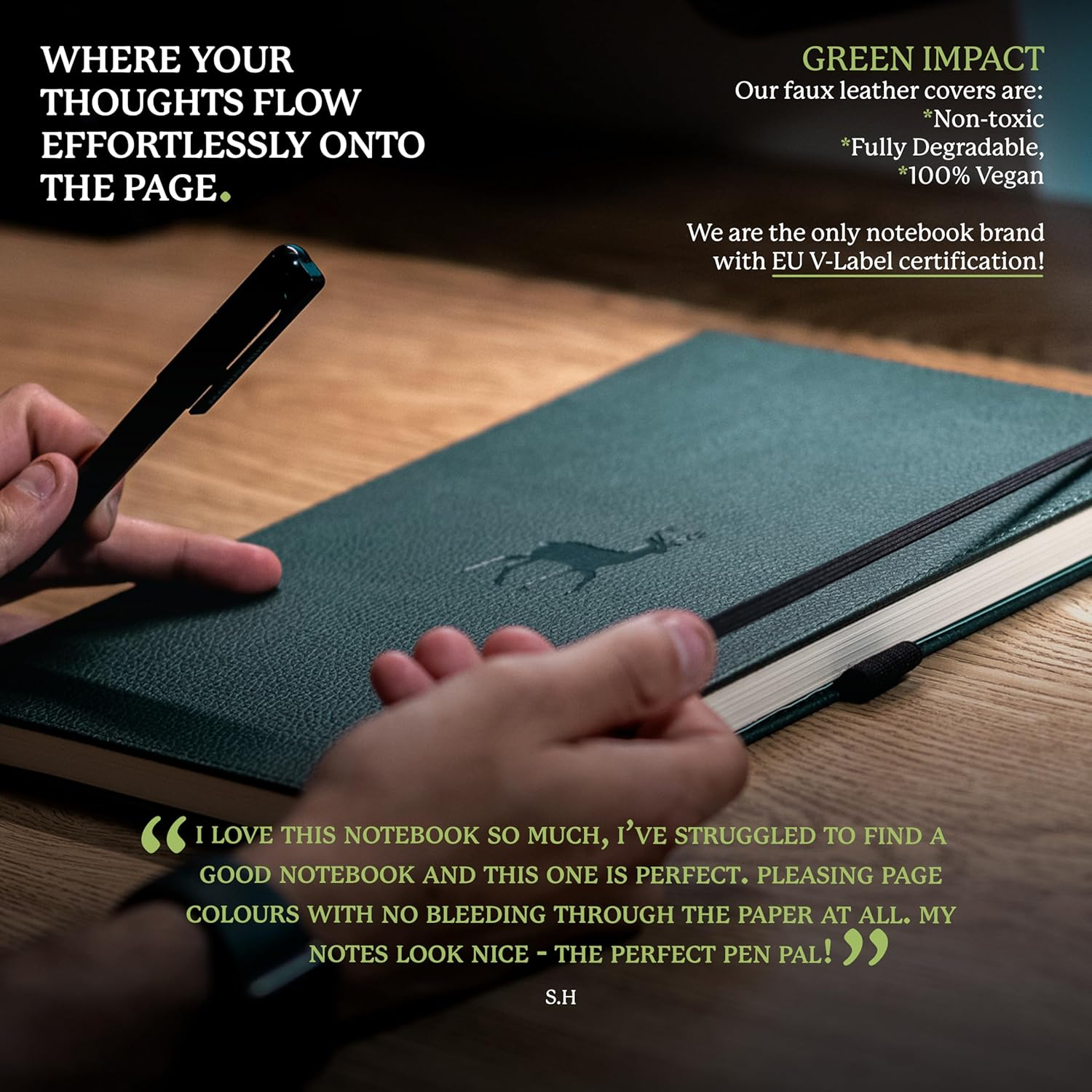 Dingbats* Wildlife Green Deer Notebook A4+ Plain image number 6