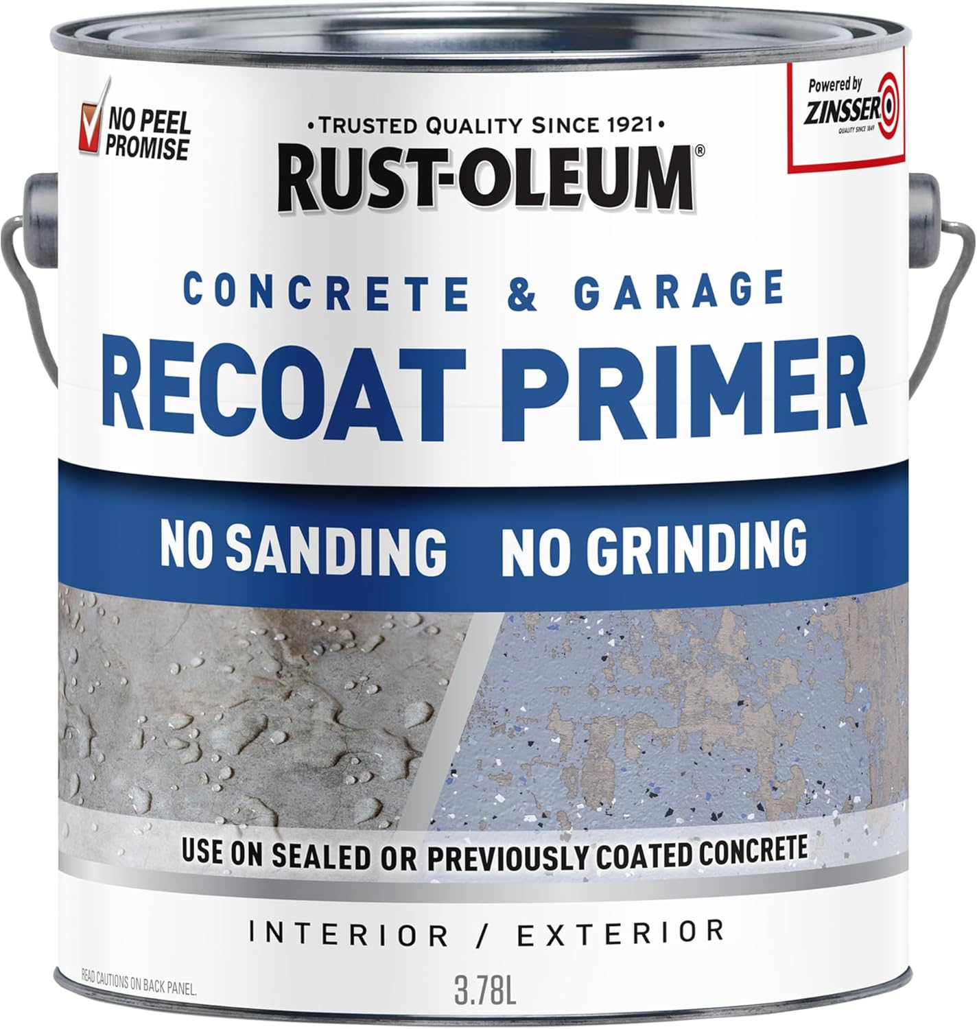 Rust-Oleum Concrete & Garage Recoat Primer &ndash; Quick Recoat for Sealed Concrete Floors, No Sanding or Grinding, Low Odour, Water-Based Formula, Interior/Exterior Use, Semi-Transparent Grey, 3.78L image number 1