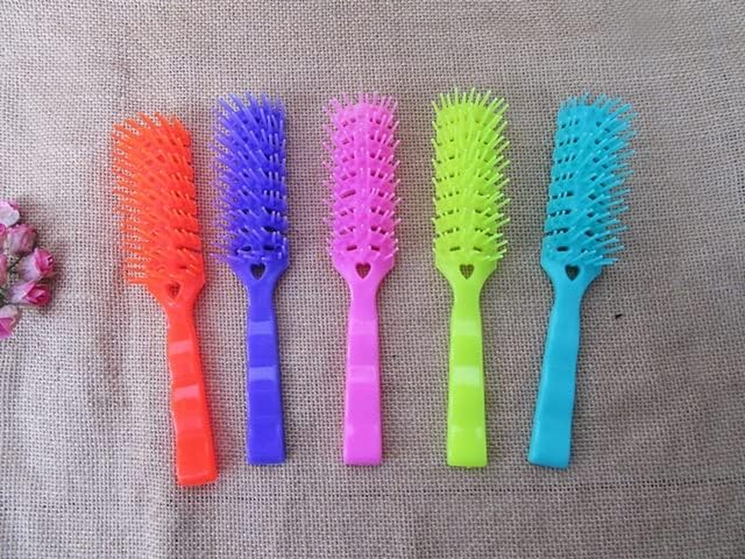 4X12Pcs Candy Color Comfort Hairbrush Combs Mixed Wholesale image number 2