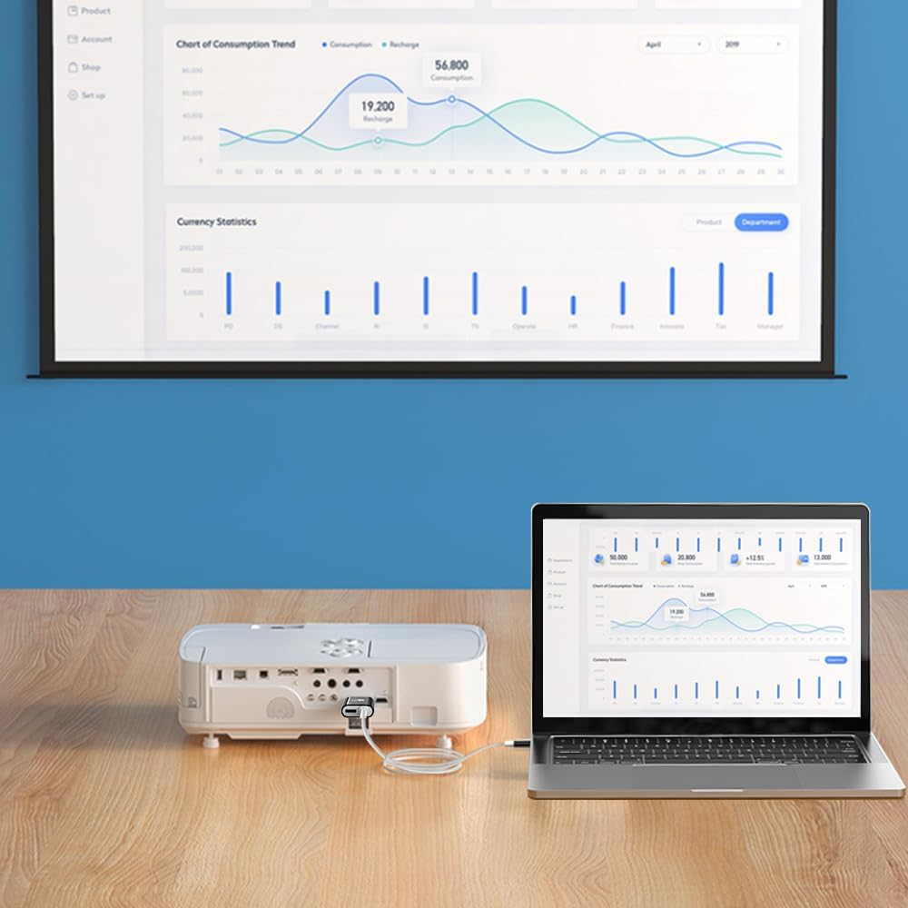 Boreguse Switch Dock for Nintendo Switch Docking Station 1.8M/6Ft USB C to HDMI for NS/OLED Mode,Type C to HDMI TV Adapter with 1080P@60Hz Output, 100W PD Charging Port - Black And White image number 5