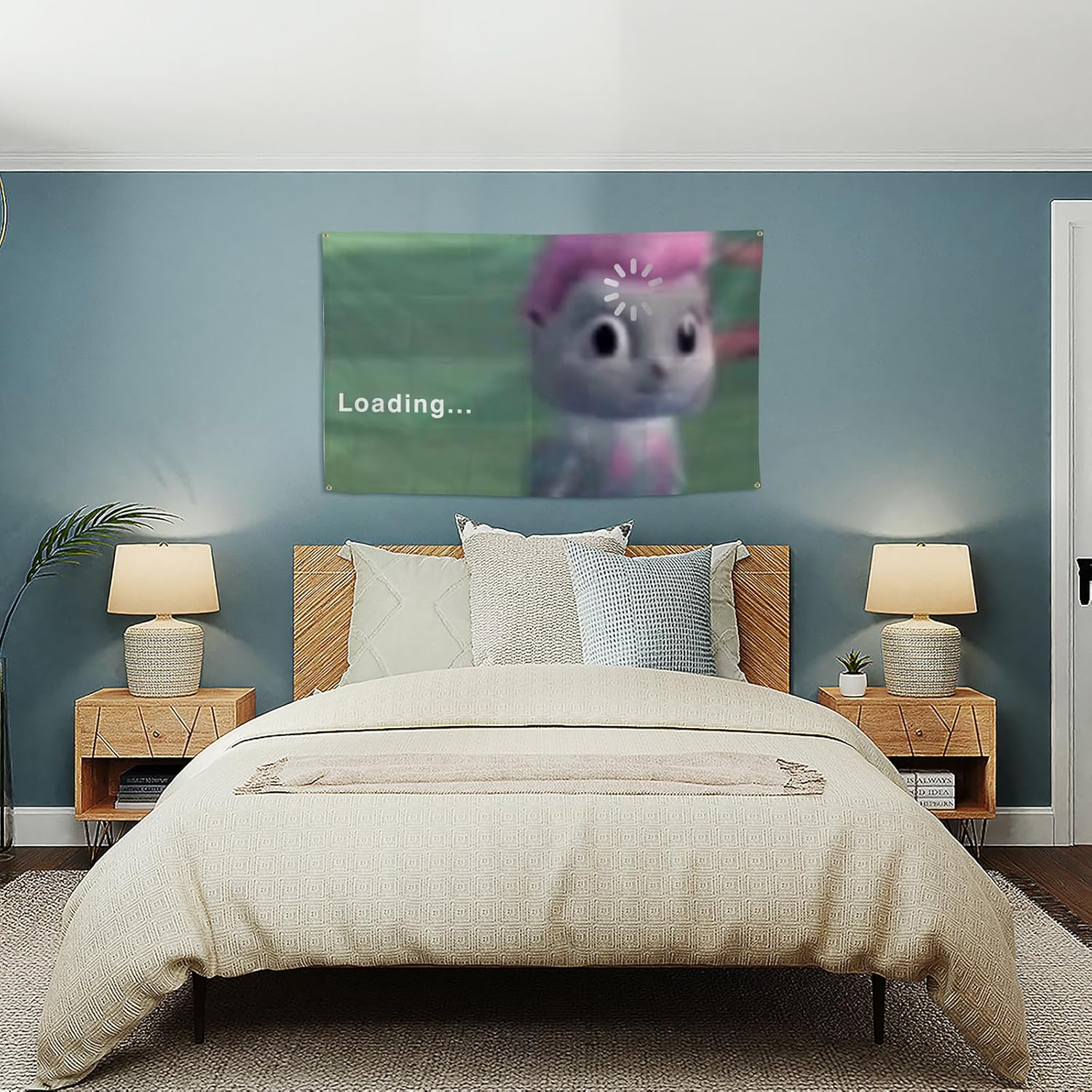 Bibble Meme Flag Tapestry Aesthetic Decorative Durable 3X5 Feet Flag Suitable for Indoor and Outdoor Decorate for College Dorm Room ,Parties, Travel, Filming, Events, Festivals Decor Wall Tapestry with 4 Brass Grommets image number 6