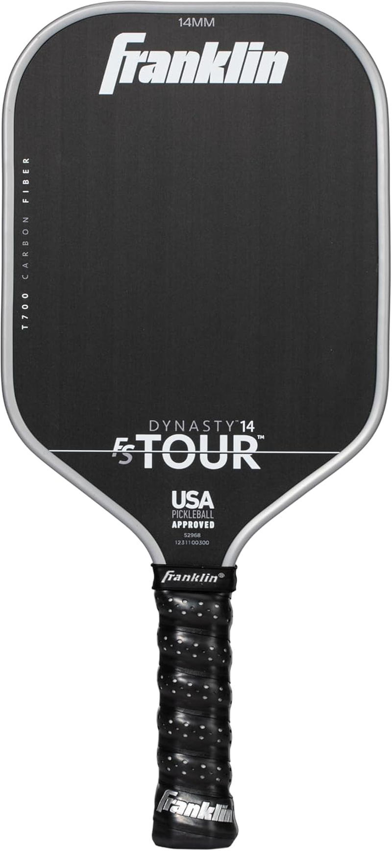 Franklin Sports Pro Pickleball Paddles - FS Tour Series Raw Carbon Fiber T700 - USA Pickleball Approved - Unibody Epoxy Resin Injected Edge - Dynasty + Tempo - 14Mm/16Mm Core - Gray, Blue + Pink image number 3
