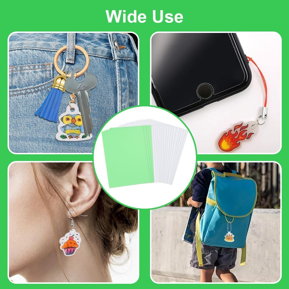 280 Pieces Shrinky Dink Sheets,Shrink Paper Sheets,Shrink Plastic Sheets Kit,Shrink Art,Shrink Plastic Kit,Heat Shrink Plastic Sheet,Shrinky Dink Lined Notebook Paper for Creative Art and Craft