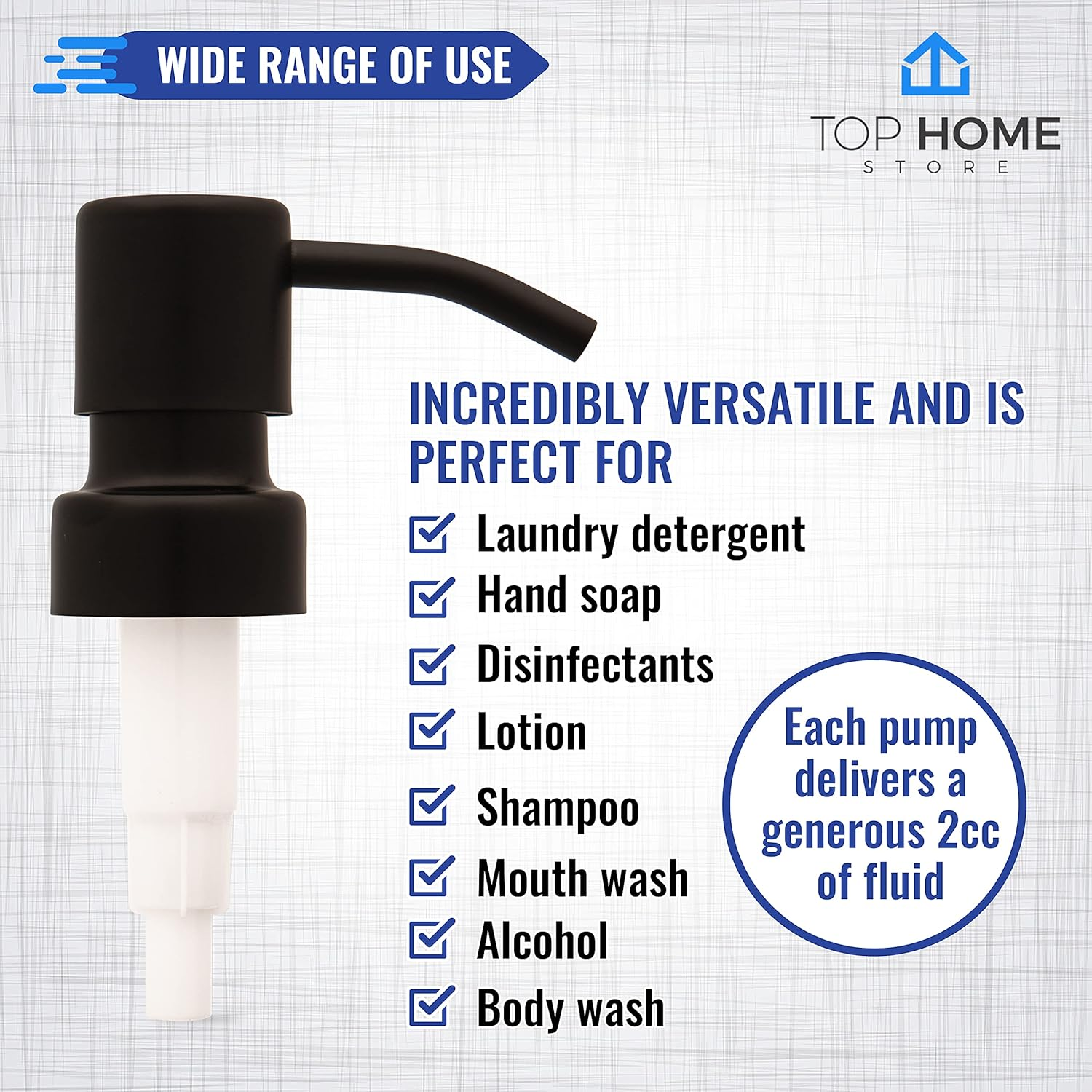 Stainless Steel Soap and Lotion Dispenser Pumps, Replacement for Your Bottles (Black Matte, 2 Pack) image number 6