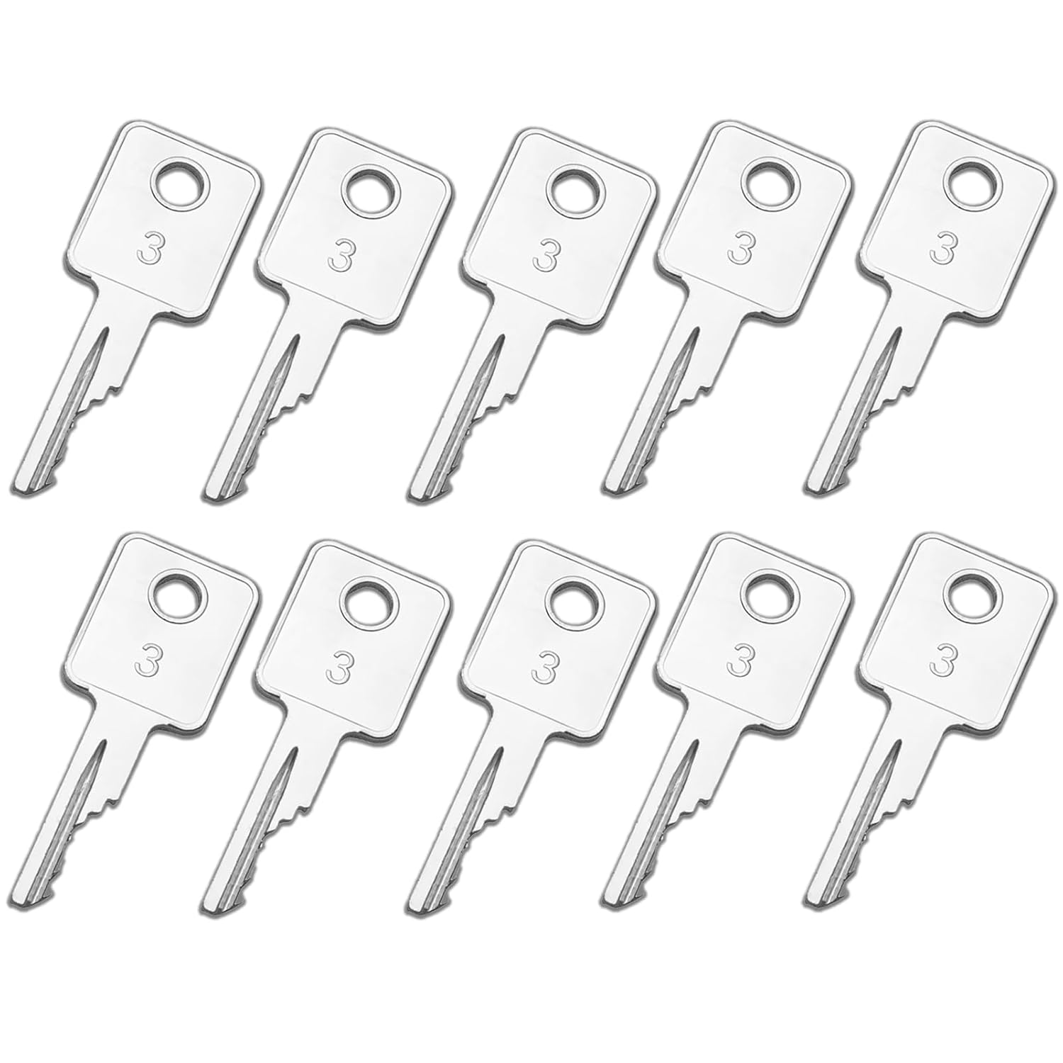 6693241 Ignition Key,10 Pack D250 Bobcat Keys Heavy Equipment Key Fits Bobcat Skid Steer Genie Loader image number 5