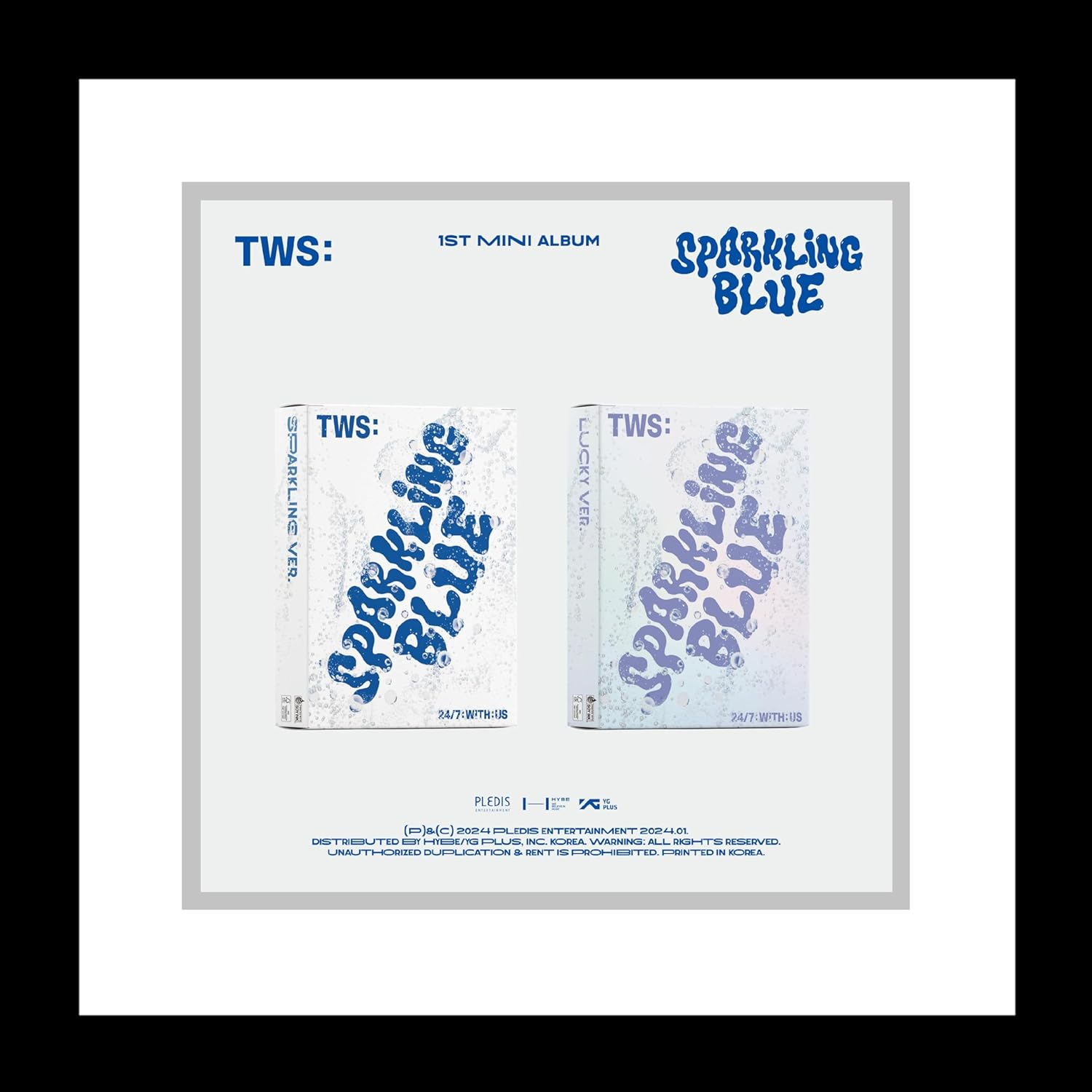 TWS Sparkling Blue 1St Mini Album Random Version Cd+120P Booklet+2Ea Sticker+1P Polaroid+1Ea Name Tag+1P Photocard+Tracking Sealed