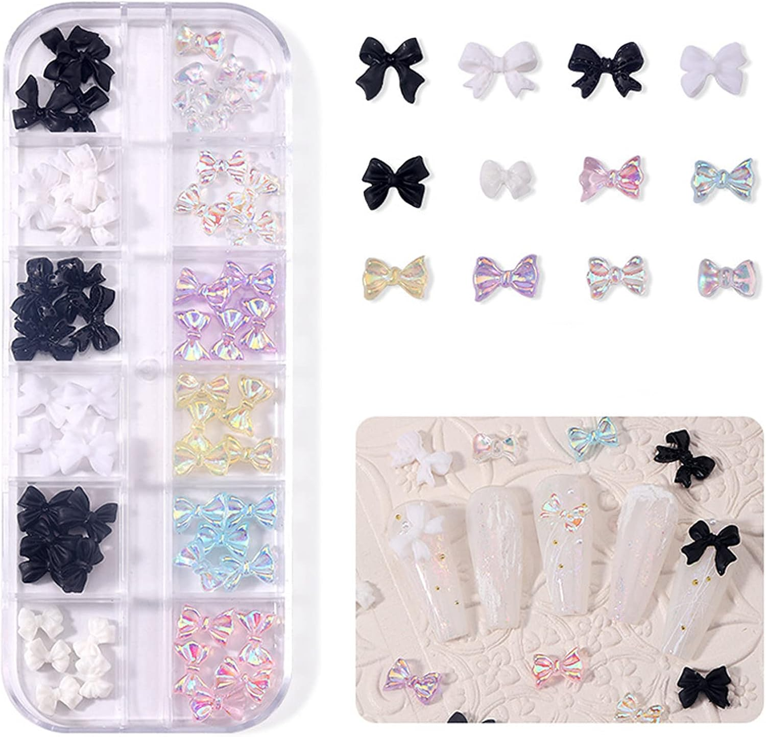 3D Aurora Bow Nail Art Charms - A Pattern image number 3