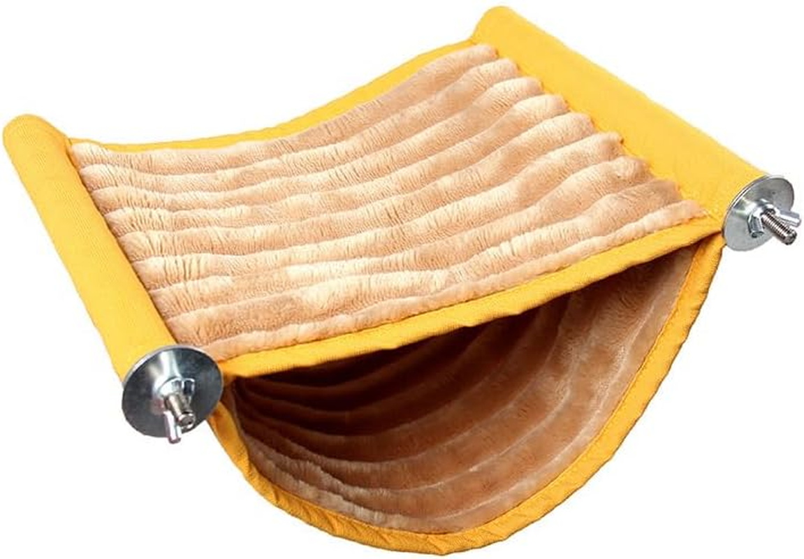 AIMALL Soft Plush Bird Nest Bed Double-Deck Hanging Hammock for Parrots and Birds with Sturdy 9.06"X7.48" Wood Frame Promotes Comfort and Exploration Snuggle Hut Enhances Cage Space and Playtime image number 5