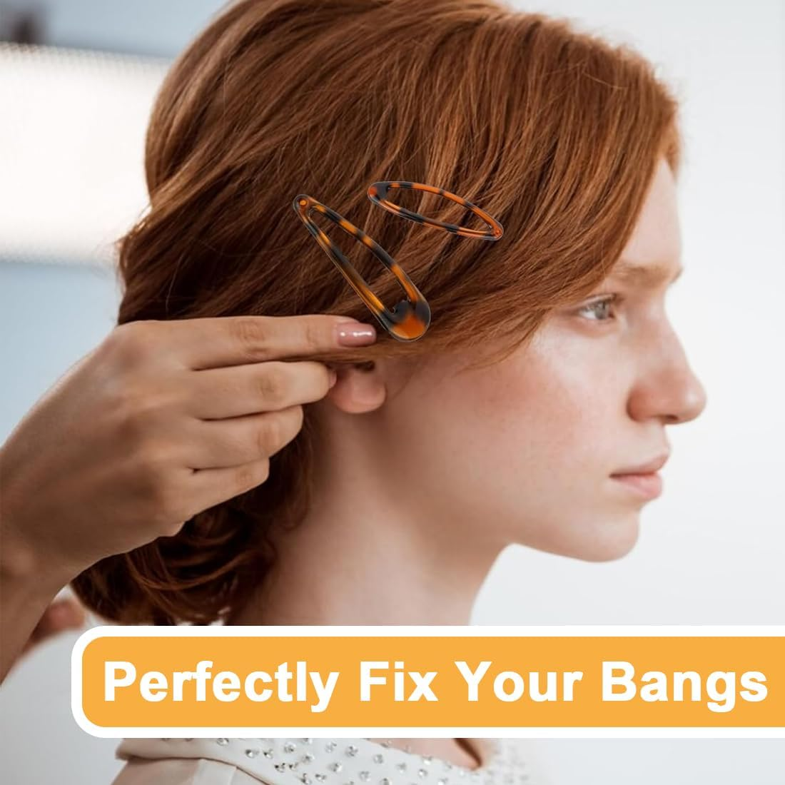 WUSJCOF Pack of 20 Women'S Thin Hair Clips, Metal Hair Clips, Non-Slip Hair Clips, French Tortoiseshell Look, Double Handle Snap image number 4