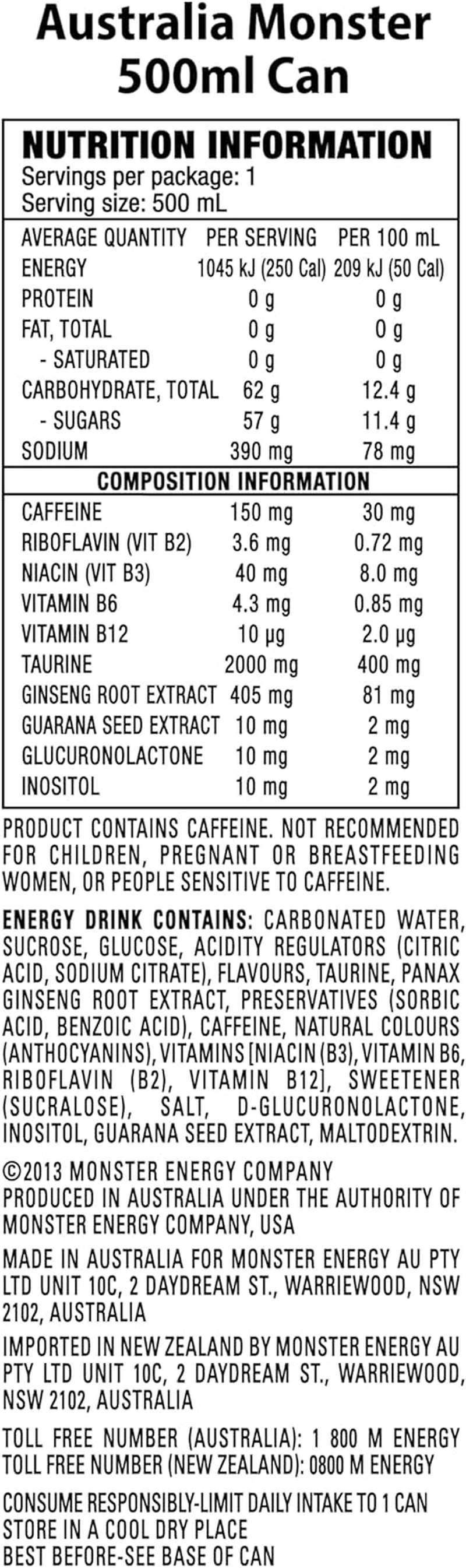 Monster Energy Drink Original 24 X 500Ml image number 1