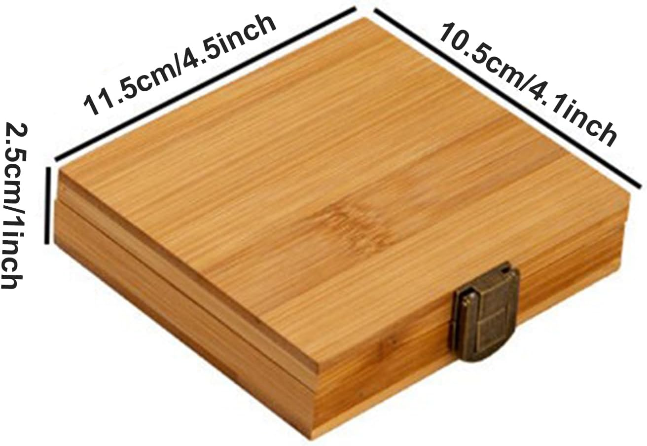 Roseflower Wooden Watercolor Paint Palette Tray, Palette Paint Case with 24Pcs White Washable Half Pans Grids Professional Art Supplies, Acrylic Painting Paint Saver with Lid, 4.5" X 4.1" X 1" image number 2