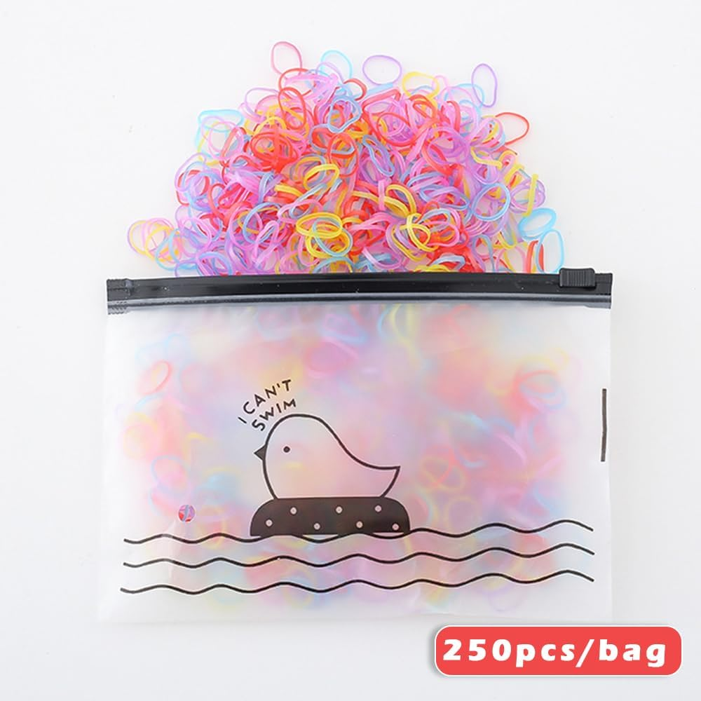 Hair Rubber Bands, 1000 Pcs Elastic Hair Ties Colorful Hair Ties for Baby Kids Girls Hair Elastics Ties for Thin or Thick Hair with 2 Pcs Combs, Multi Color image number 2