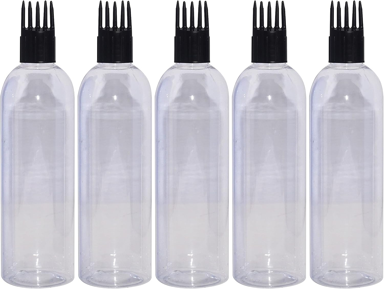 Zenvista Meditech 100Ml Transparent Bottle with Applicator & round Black Color Cap, Very Useful, for Hair Oil, Shampoo, Medicines (Pack of 5) image number 5