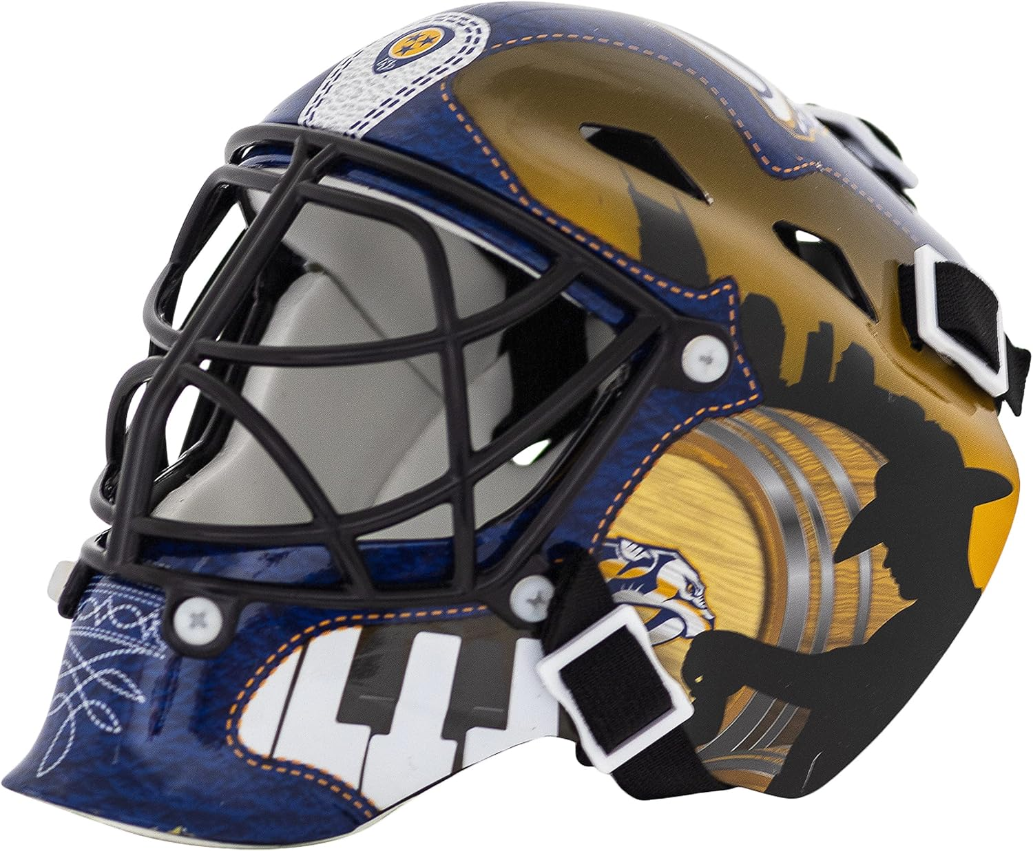 NHL Franklin Sports League Logo Nashville Predators Mini Goalie Mask image number 1