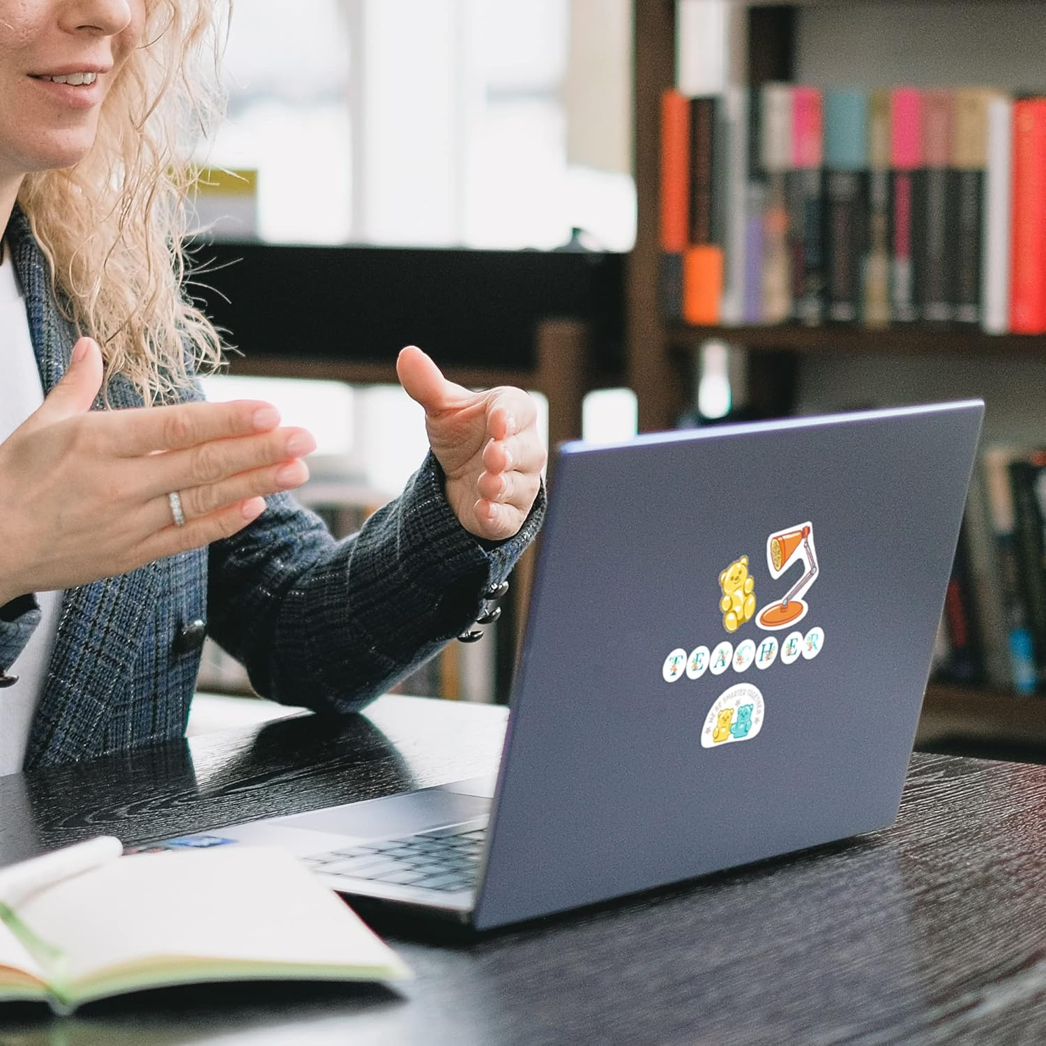 Navy Peony Groovy Back to School Planner Stickers (6 Sheets, 370+ Pieces) - Vibrant, Waterproof, Glitter Foil | Alphabet, Tracker, and Reward Stickers for Teachers, Students image number 5