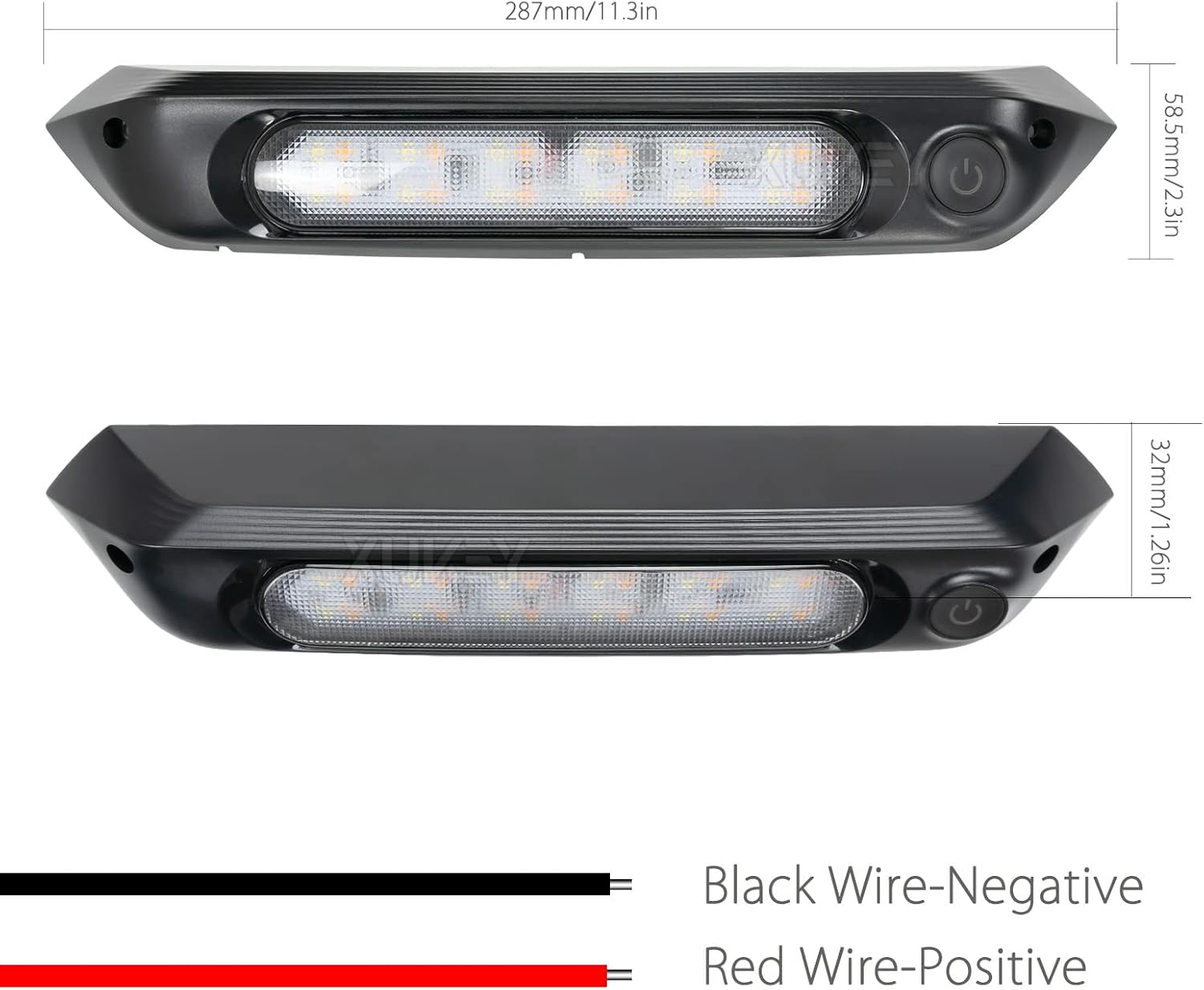 AUTOXBERT 12V RV LED Awning Porch Lights Waterproof Exterior Light 8W Amber White with Switch Lamp for Caravan Motorhome Camper Truck Black image number 5