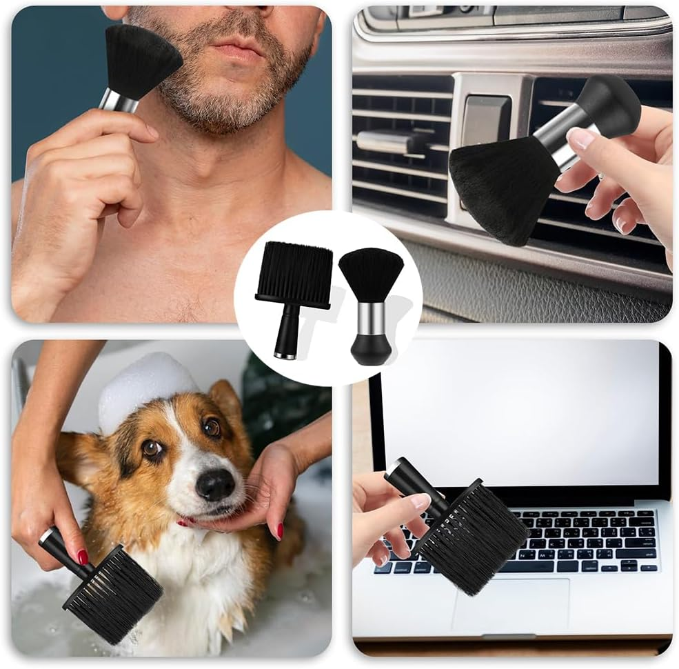 Yeenano Neck Duster Barber Brush,2 PCS Barber Brush Hair Clipper Cleaning Brushs Hairdresser Neck Brushes Barbers Supplies Hair Tool for Brushing off Hair around Neckline and Ears after Haircut image number 4