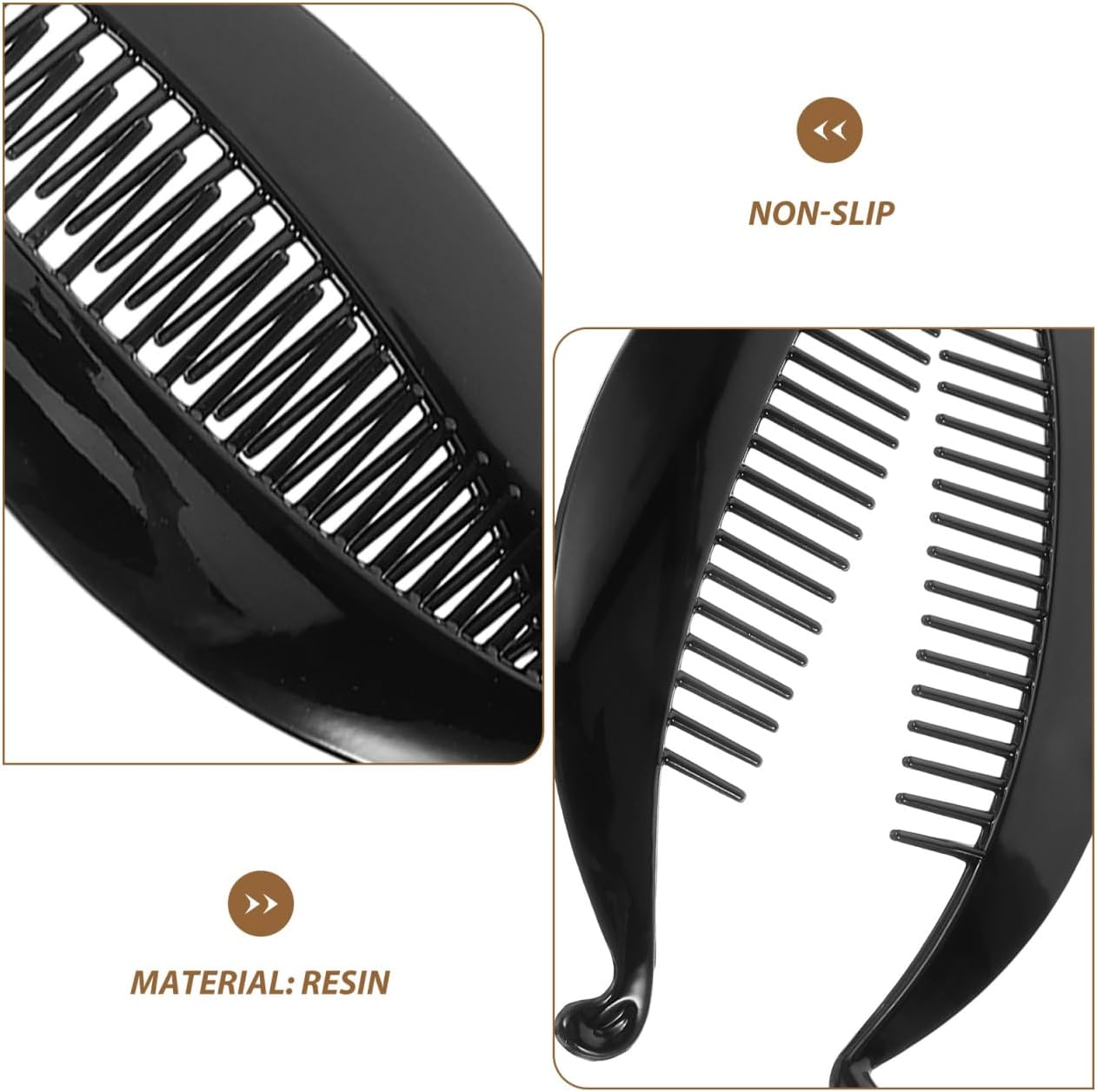 Healvian 6 Pcs Banana Hair Clips for Thick Hair round Hair Ponytail Holder Resin Hair Comb Hair Accessories for Women Girls