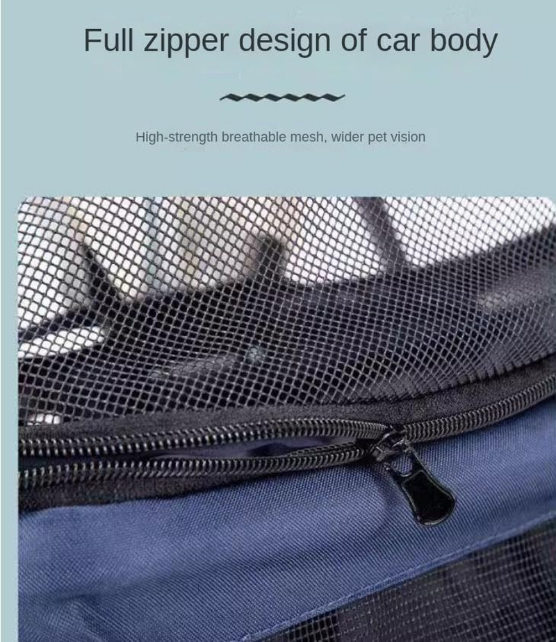 Pet Stroller Dog Stroller Cat Stroller Pet Cat Dog Stroller Travel Carrier with Cup Holders, 22Lbs Capacity Folding Strolling Cart Dog Pram Dog Cat(Color:C) image number 4