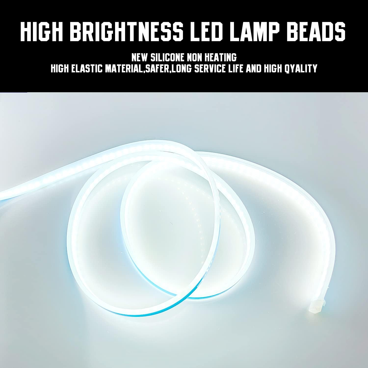 Kaidengzhe Car LED Hood Light Strip, 59 Inch 12V Flexible Waterproof Daytime Running Light, Universal Hood Starter Trim Hood Light Kit, Exterior LED Strip Light for Automotive SUV Truck, White, 1Pcs image number 2