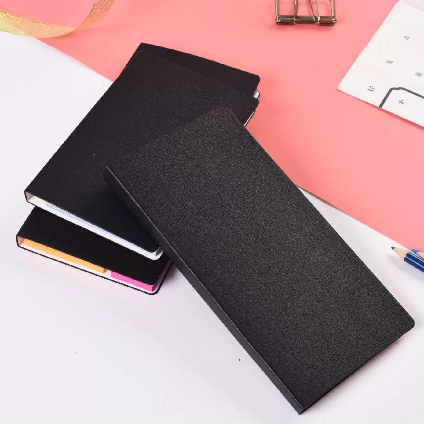 HENWUBEI 410-Sheet Sticky Note Set with 6 Sizes & Colors, Reusable Self-Adhesive Planner Sticky Notes for Students, Teachers, Office,Divider Tabs - Portable Leather Organizer image number 4