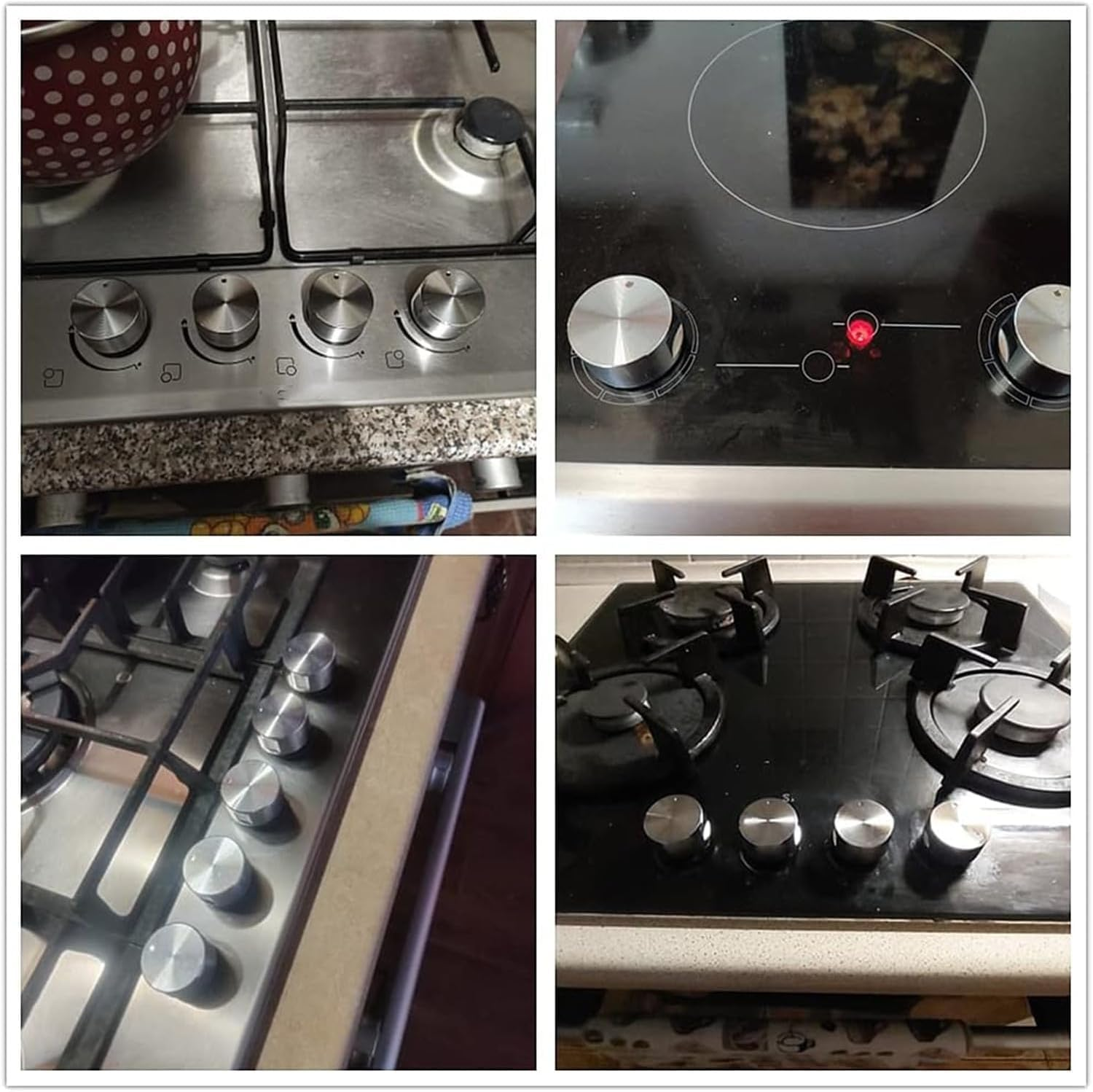 6Pcs Metal Gas Stove Knobs, 6Mm Cooker Control Switch Knobs with Locks - Kitchen Accessories image number 6