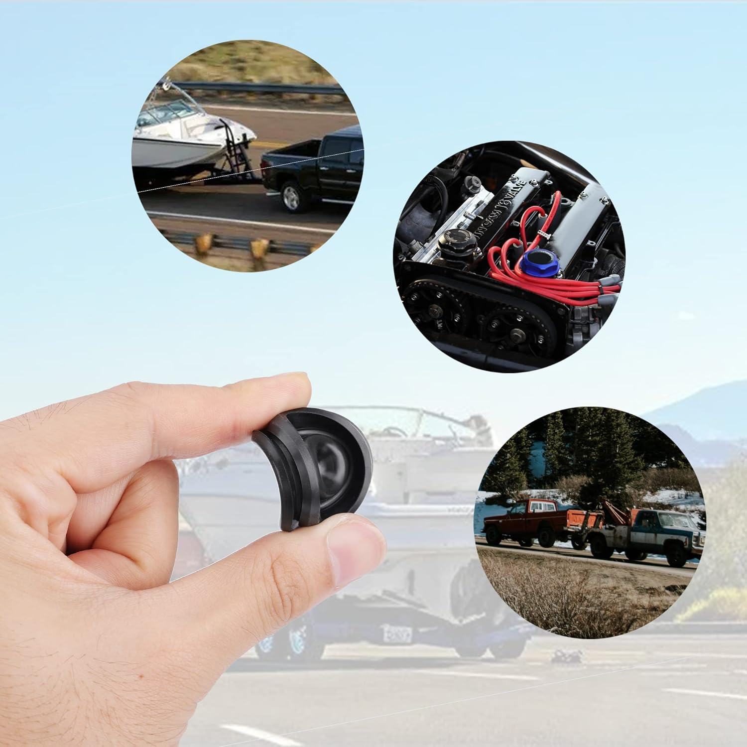 AIEX Dust Caps for Trailer, 10Pcs Rubber Grease Plugs for Dexter EZ Lube Trailer Axle for Axles Dexter 85-1, 085-001-00, Tiedown Engineering 88174, AL-KO 085-016-0, Trailer Axle Grease Cap image number 2