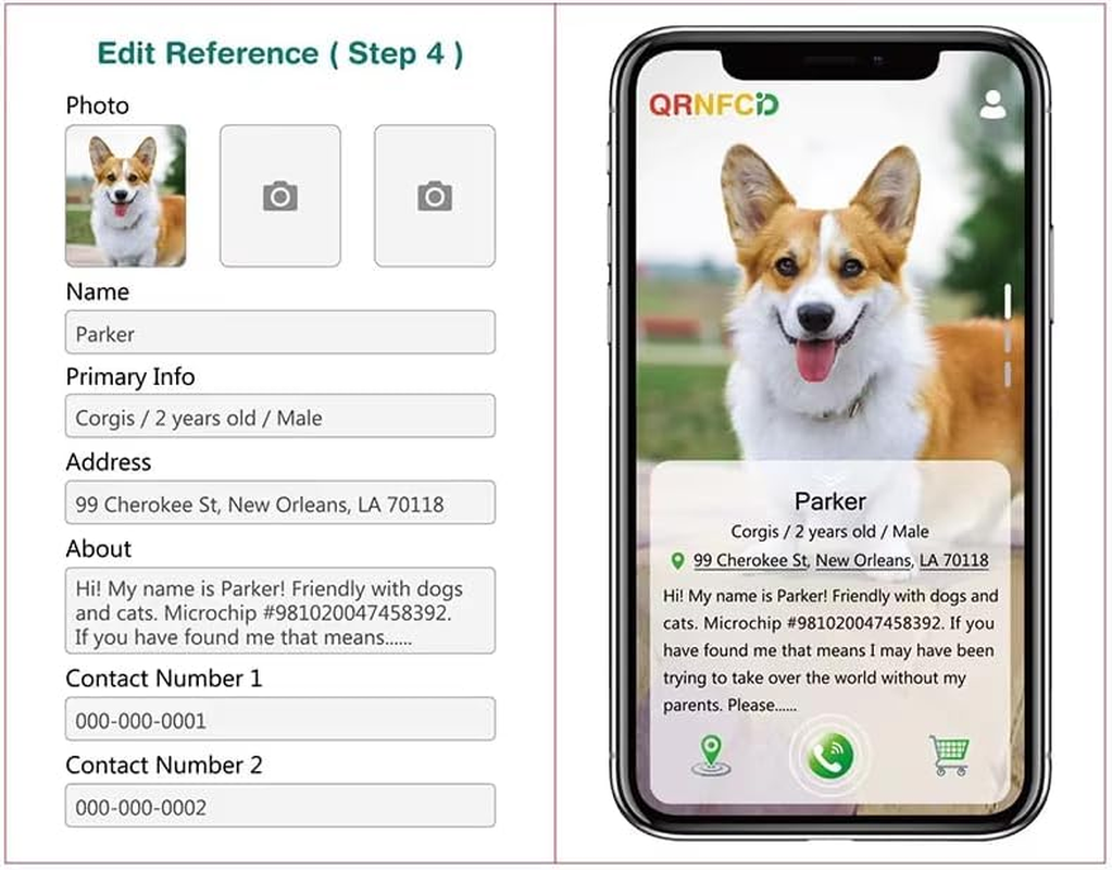 Durable QR Code Pet Dog ID Tag &ndash; Anti-Loss & Editable Pet Information (Black) - Blue image number 4