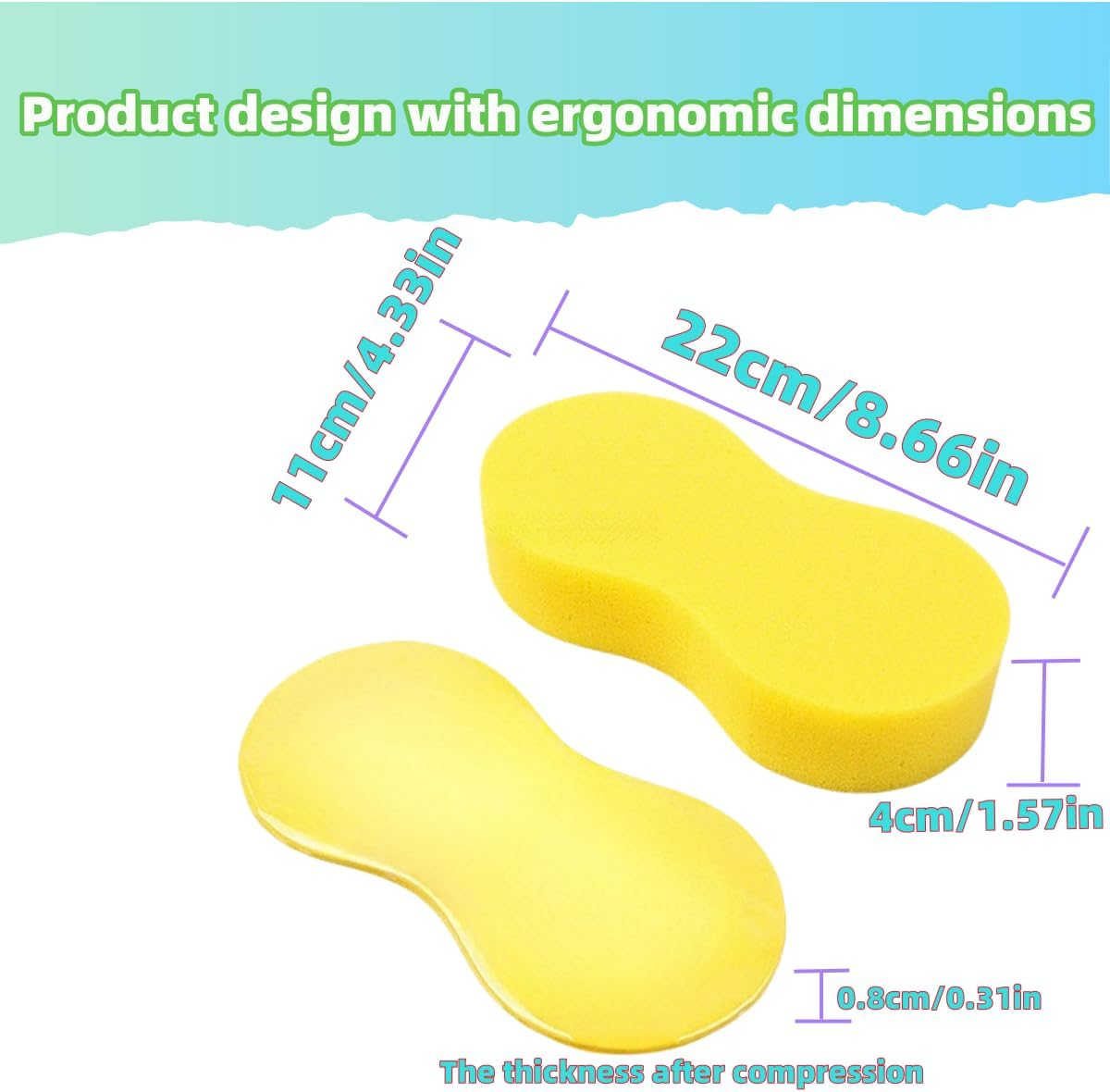 3 Pack Car Wash Sponge, Large Soft Super Absorbent Non-Scratch Sponges, Auto Bike Boat Washing, Household Cleaning, Big High Foam, Scratch-Free Finish, Extra Gentle on All Surface, (Random Color)