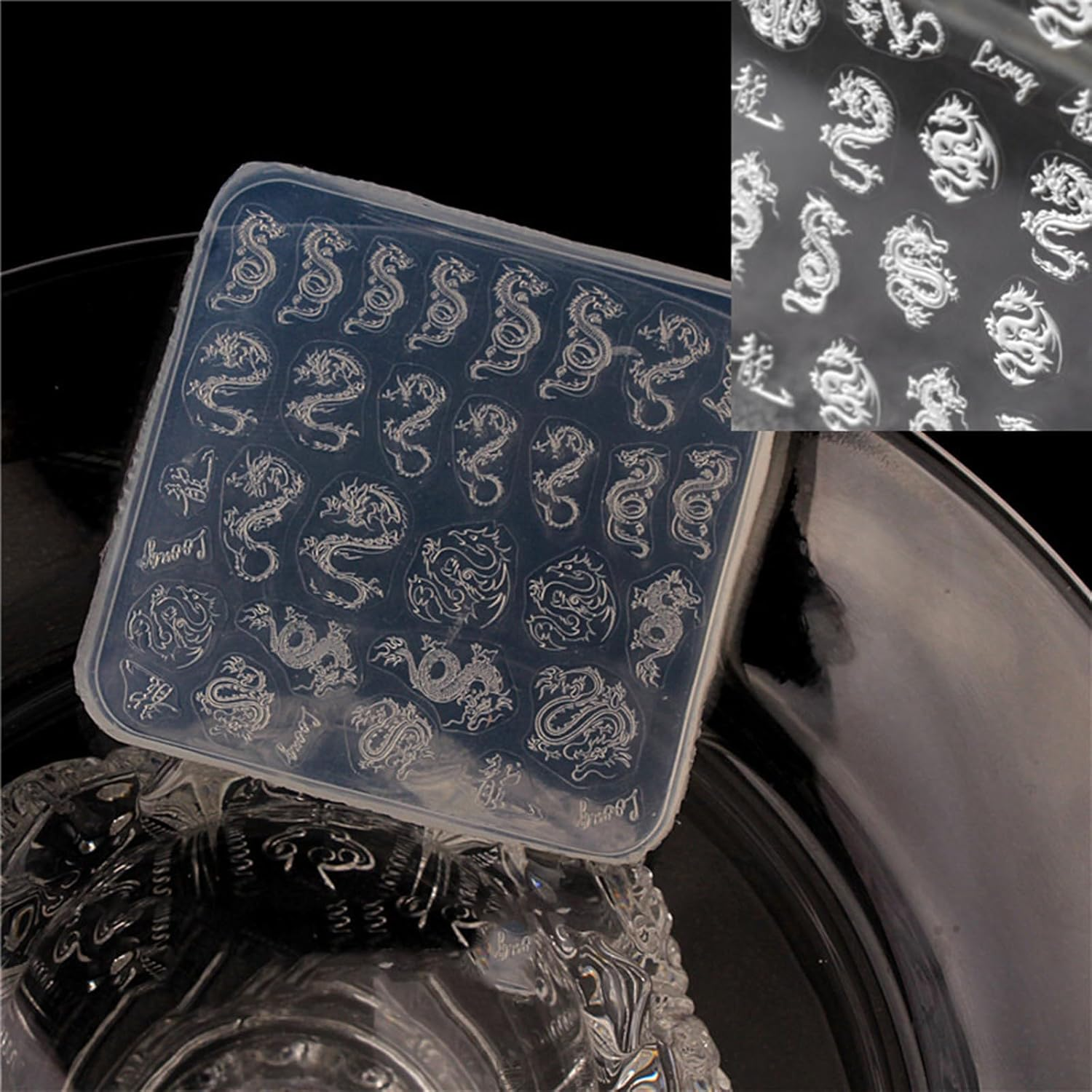 Nail Art Silicone Mold - Sturdy & Reusable Rose & Butterfly Designs for DIY Nails, Nail Salon, Professional Use image number 5