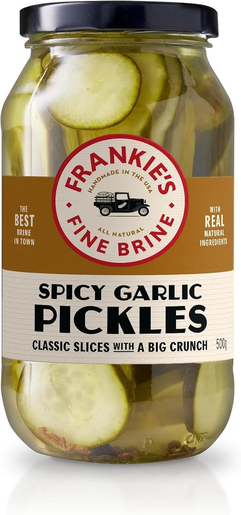 Frankie'S Fine Brine - 3 Pack Spicy Classic Pickles Set - Spicy Garlic, Sweet & Spicy Pickles & Garlic Dill - Assorted Pickle Variety Pack, 3 X 500G Jars