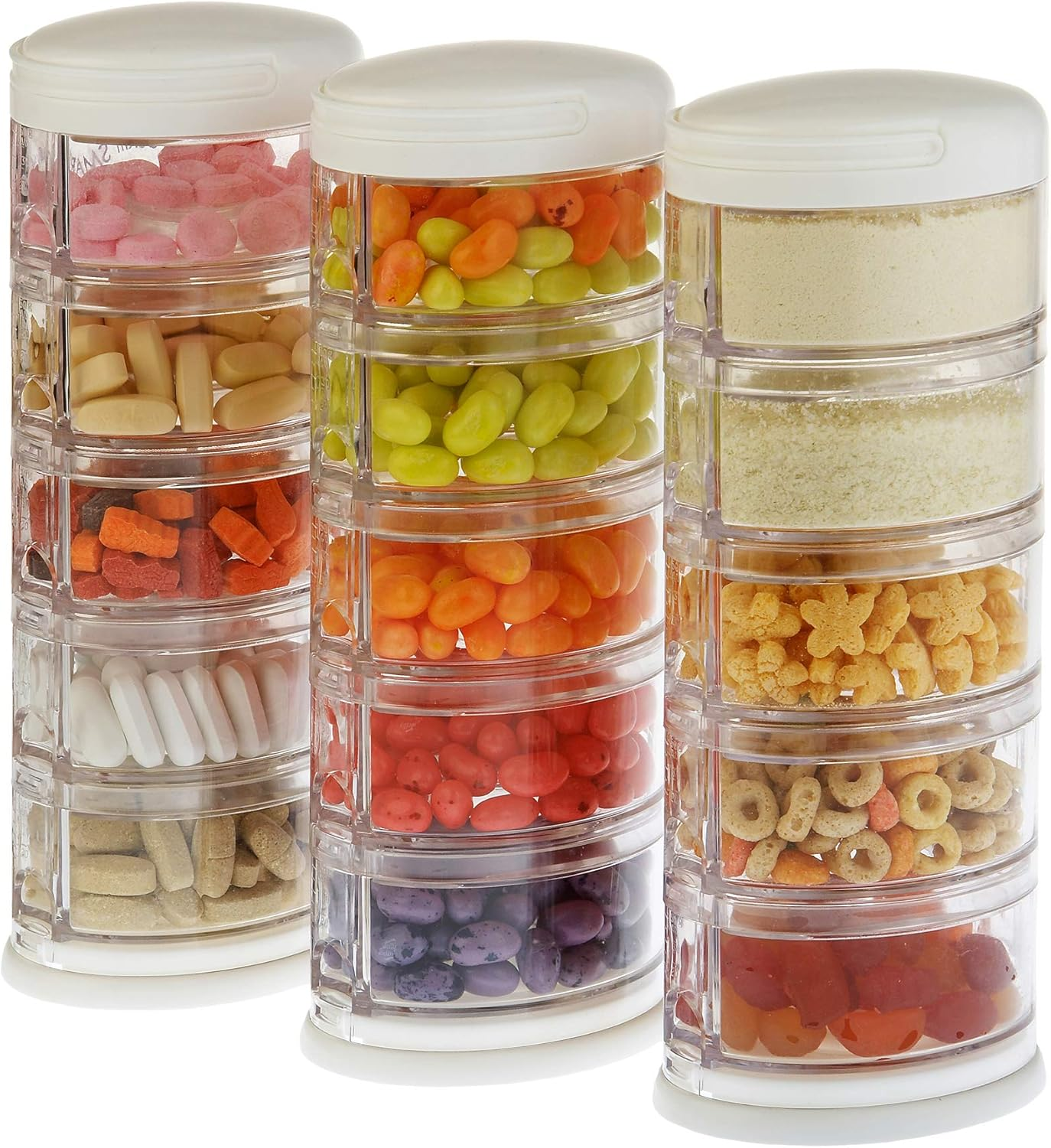 Innobaby Packin' Smart Stackable and Portable Storage System for Formula, Baby Snacks and More. 5 Stackable Cups in Lime Sorbet. BPA Free. image number 5