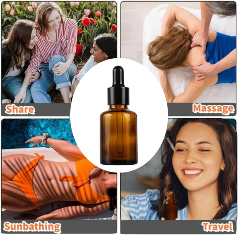 Goxfaca Pack of 6 Amber Glass Bottles Reagent Eye Dropper Drop with Droppers for Essential Oil Aromatherapy Use 10Ml image number 1