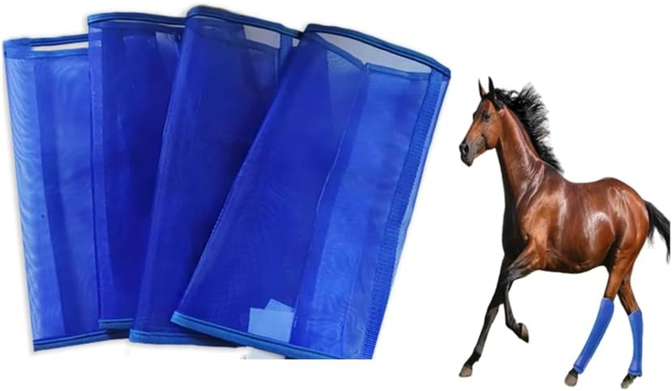 GYWHOOFT Horse Leggins, Set for 4 Fly Boots, Mesh Fly Boots for Horse Breathable Mesh Horse Boots Protective Horse Leg Wraps Horse Leggings for Preventing Flies and Mosquitoes Bites