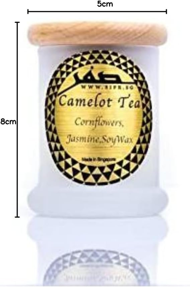 Nuics & Satori Sifr Luxury Scented Candle, Handpoured, 100% Soy Wax, Jasmine, Cornflowers, Natural Aromatherapy, Camelot Tea Small, White, 50 Ml image number 1