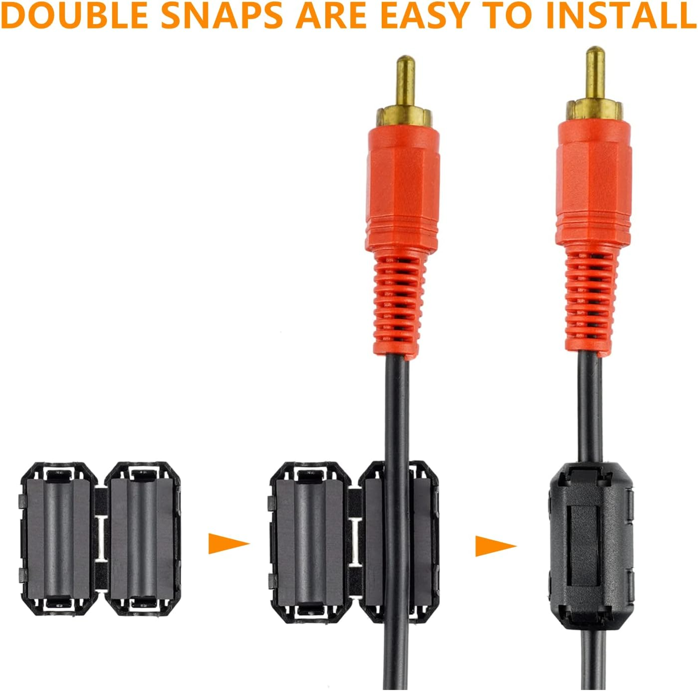 HUAREW 60 Pcs Black Clip-On Ferrite Ring Core RFI EMI Noise Suppressor Cable Clip for 3.5 Mm 5Mm 7Mm 9Mm 13Mm Diameter Cable image number 6