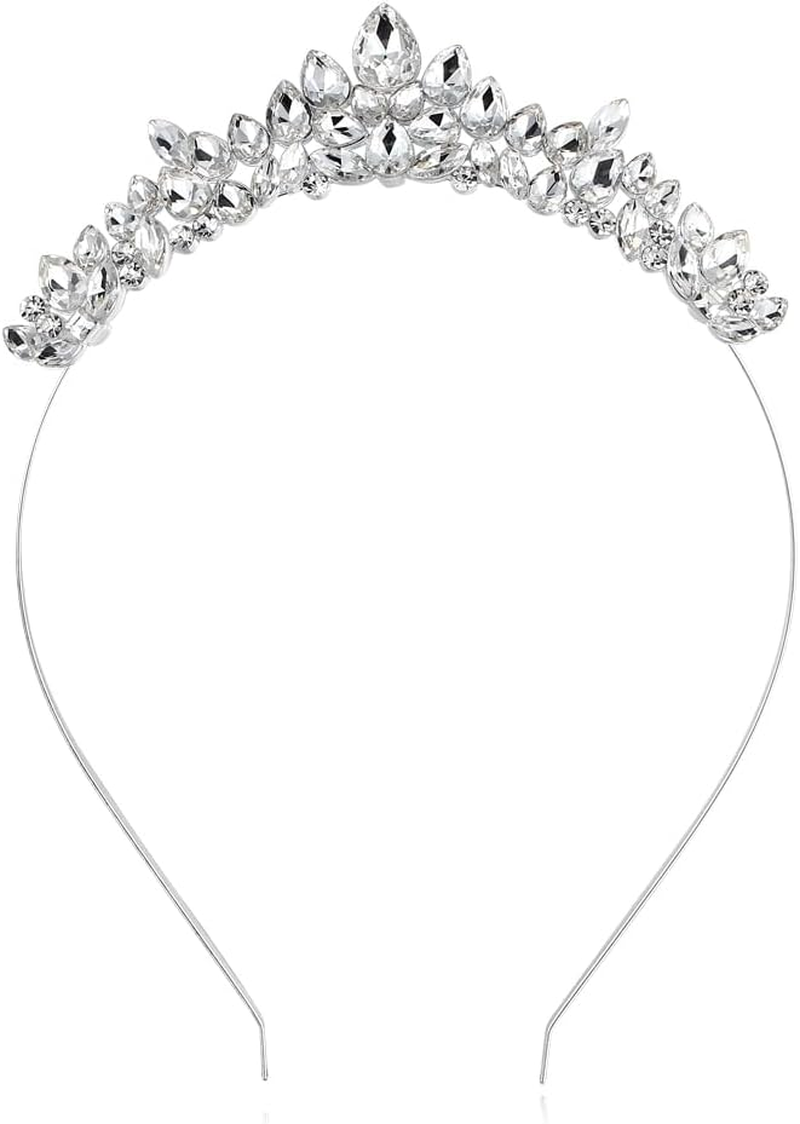 Lovelyshop Crystal Bridal Tiara Headband, Leaf Design Crown for Wedding, Prom, Special Events (15+) image number 1
