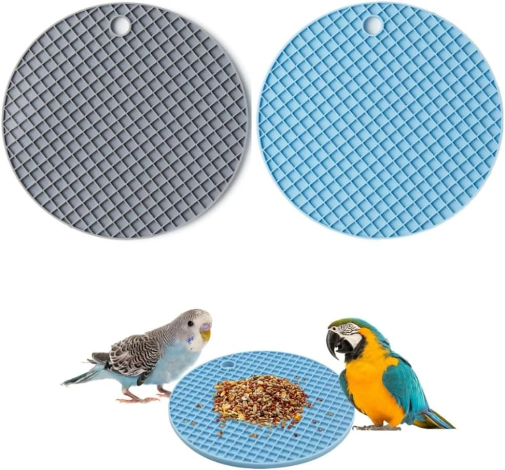 Goxfaca 2 Bird Foraging Toys, Interactive Puzzle Pads, and Food Retarders Are Suitable For, Phoenixes, Cone-Tailed, Tiger-Striped Parrots, and African Grey (Blue + Grey) image number 2