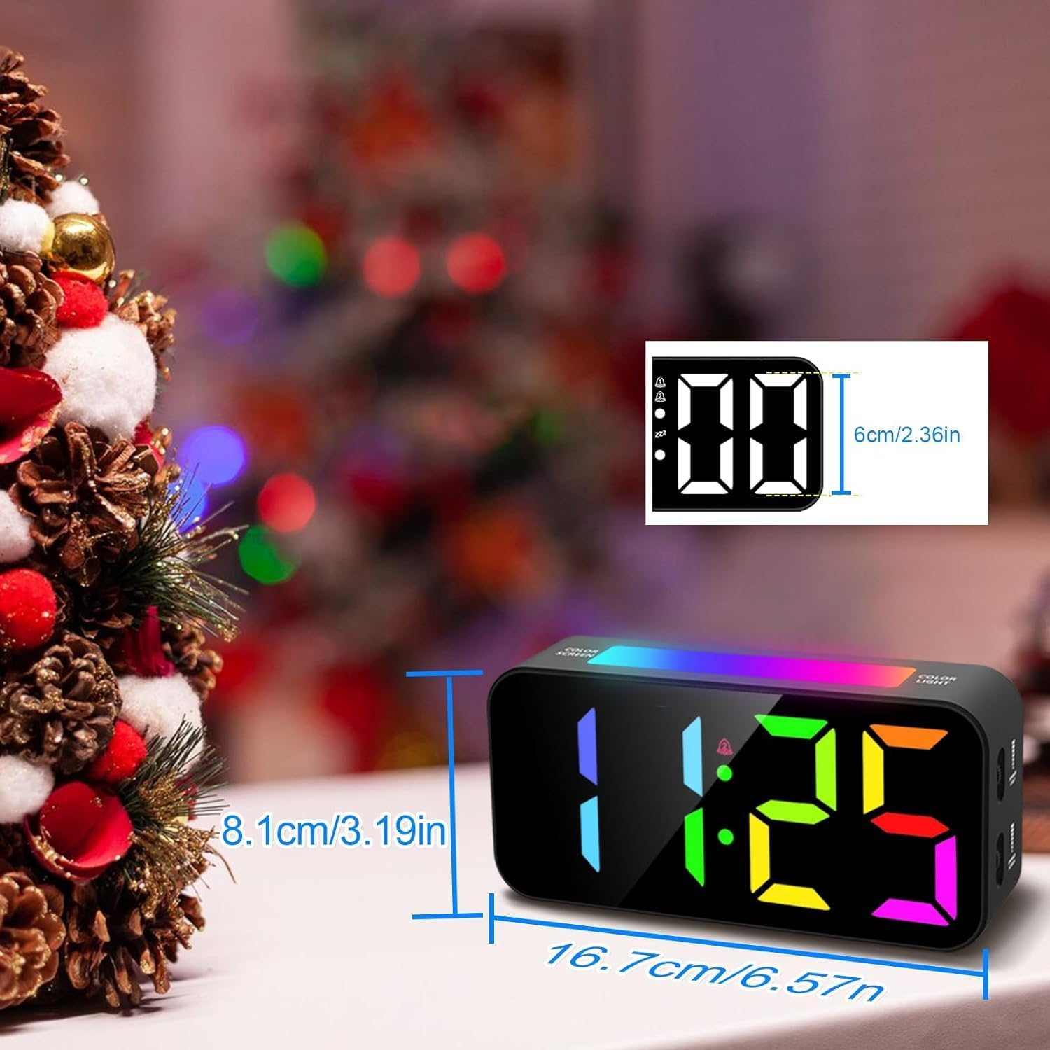 Alarm Clocks for Bedrooms Heavy Sleepers, Digital Clock with Night Light, Large Display, Dual Alarm, Snooze, Dimmable Bedside Alarm Clock for Kids Teens Boys Girls (Black) image number 5