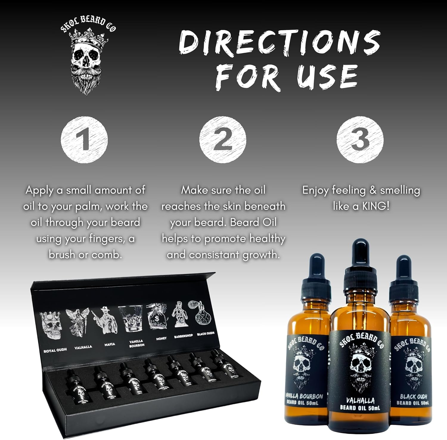 Premium Beard Oil in Valhalla, 50Ml | Infused with Jojoba, Almond, and Essential Oils for a Soft, Healthy Beard Hair Growth image number 2