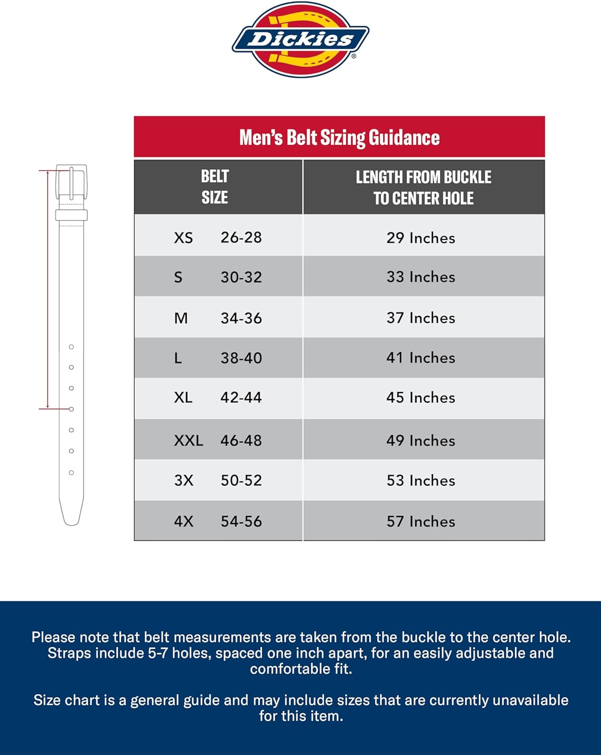 Dickies Men'S Leather Double Prong Belt image number 3