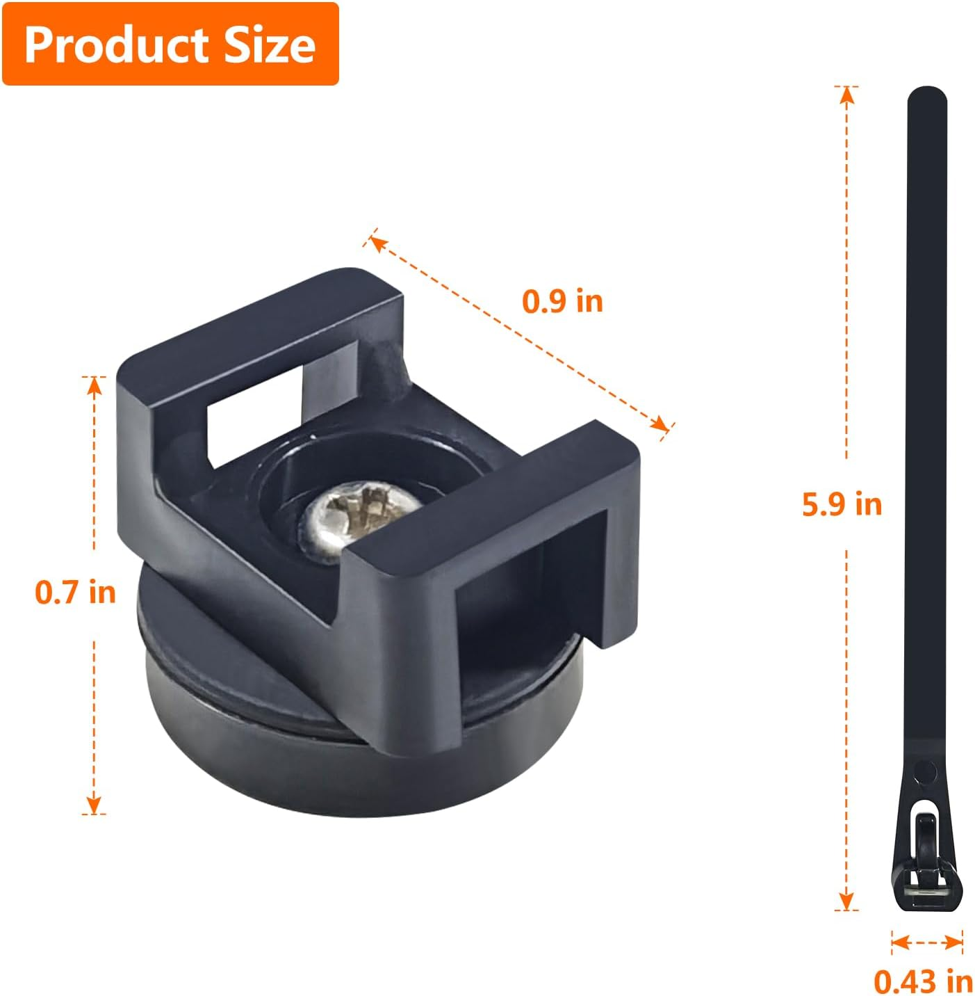 15Pcs Magnetic Cable Zip Tie Base, Wire Cable Holder, Cable Ties Mount Wire Clips, Cable Management Base Organization, Multipurpose for Cable Wire Holder Clip (Black) - Black image number 5