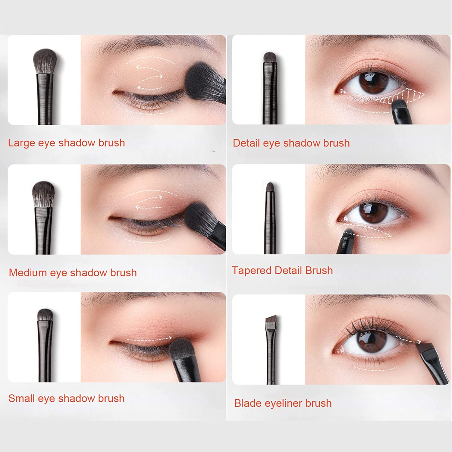 Eye Makeup Brush Set,Angled Brush Precision Eyeshadow Tools for Blending Defining Smudging Shading image number 3