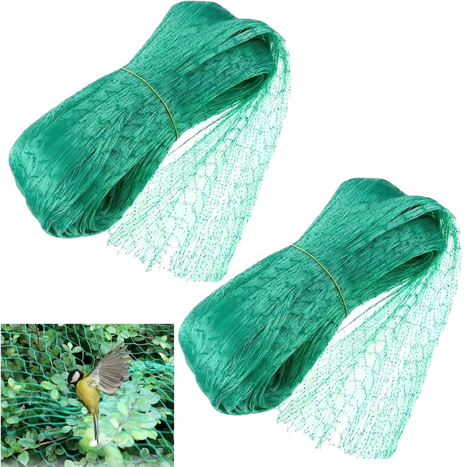 2 Pcs Green anti Bird Netting,4 X 10 M Fence Net, Garden Protection Mesh Net Reusable Protective Garden Netting for Plants Fruit Trees against Birds,Deer and Other Animals,Netting Fence