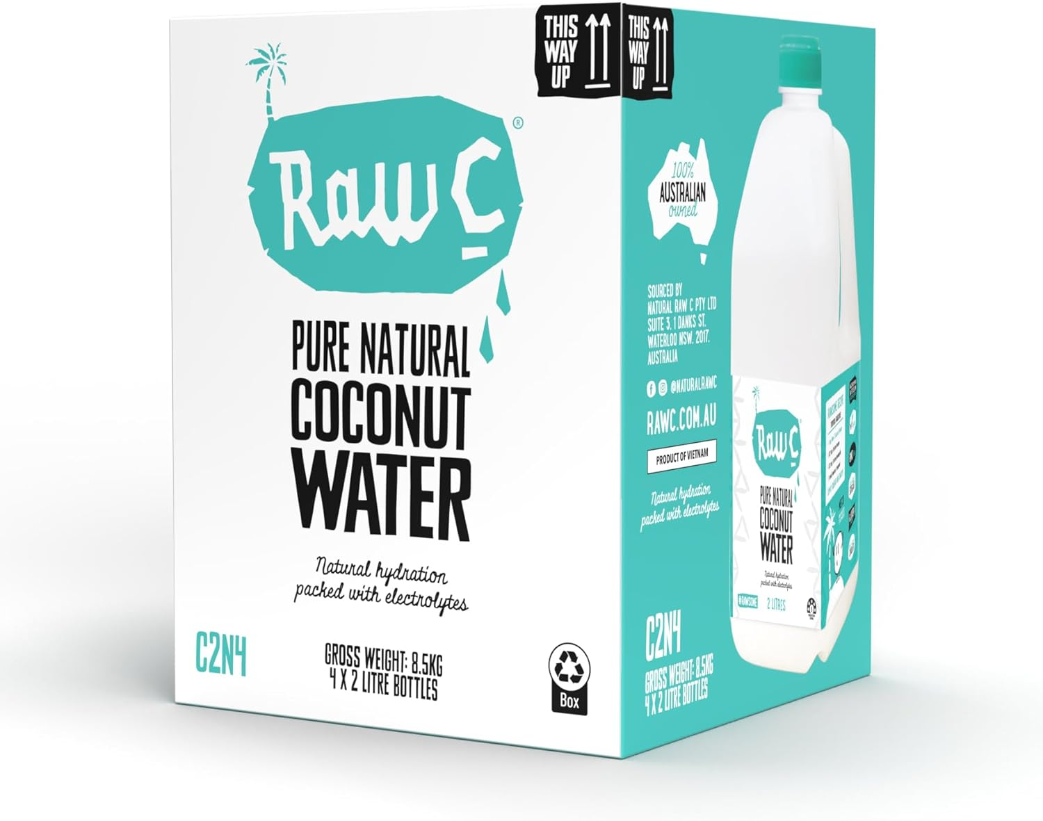 Raw C Straight up Coconut Water 2 Litre (Pack of 4) image number 2
