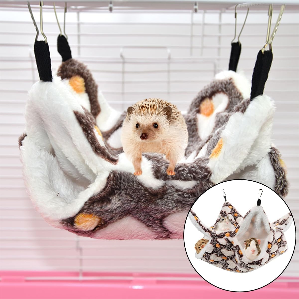 BEZANU Small Pet Cage Hammock, 1 PCS Small Pet Cage Accessories for Hamster, Squirrel, Rabbit (29Cm/11.41In) image number 5