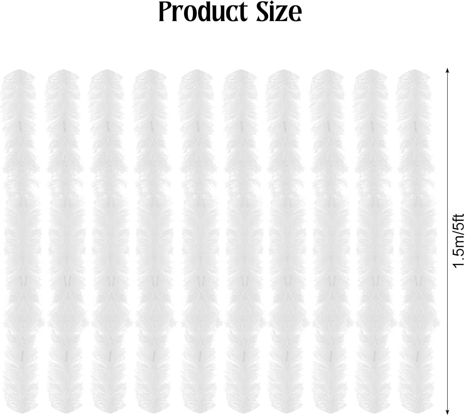 10 Pcs Feather Boas Artificial Fluffy Boas 5Ft Pink Rose Feather Boa Set for Women Girls Costume Halloween Christmas Wedding Birthday Party Bulk - Blue image number 6